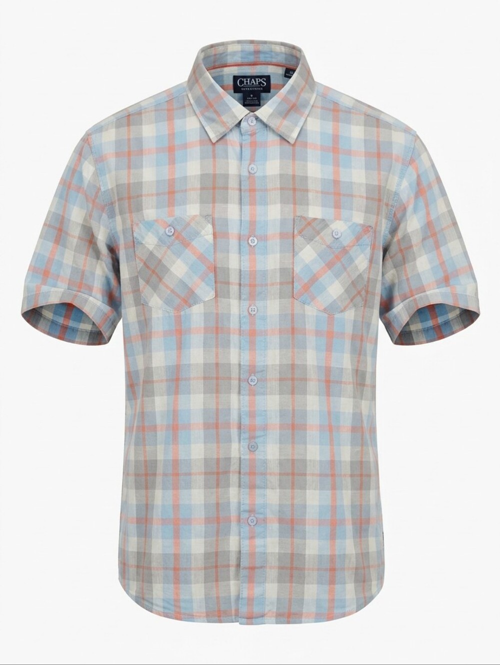 COVA Men's Plaid Button Up Casual Shirt Short Sleeve L